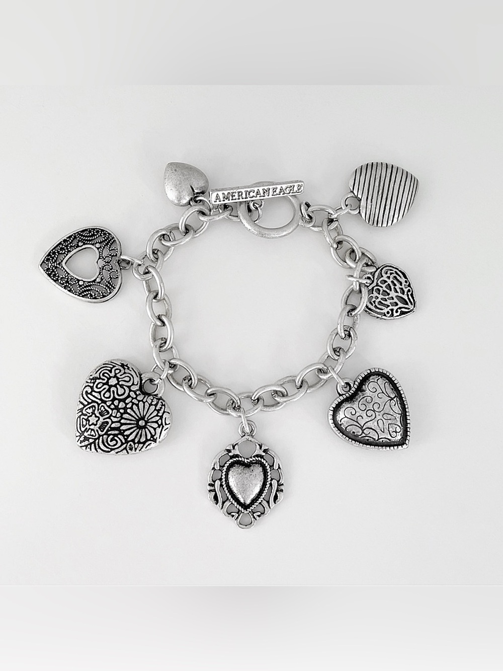 American Eagle Vintage Heart Charm Bracelet